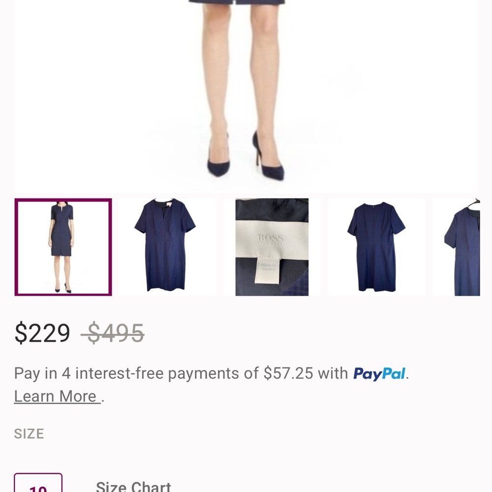 Boss Hugo Boss Delysia Navy Sheath Dress - Picture 5 of 11